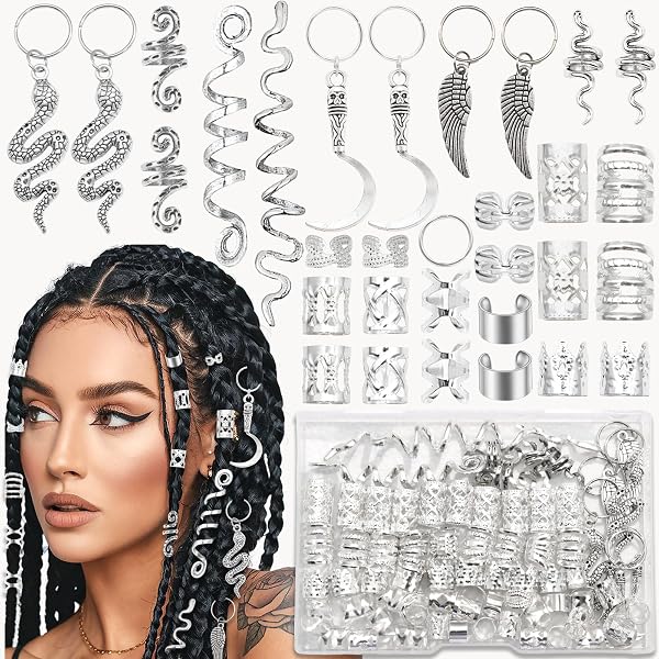 VENOFEN Haarschmuck-Set – 220 Stück, Goldfarbene Manschetten Für Zöpfe & Dreadlocks