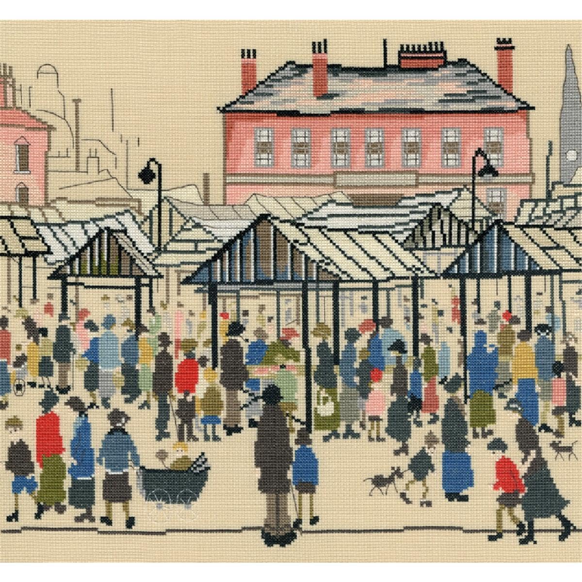 Bothy Threads Counted Cross Stitch Kit Market Scene 37x34cm XLC15