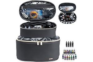ELCUPA Tattoo Kit Organizer Case-Tattoo Ink Storage-Tattoo Supplies Carrying Bag Organizer-Tattoo Kit Case Portable-Holds 30 Bottles-Tattoo Kits Bag, Black, BAG ONLY, Patent Pending