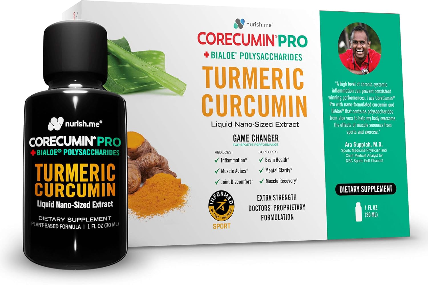 CoreCumin Pro Advanced Liquid Turmeric Curcumin Supplement with Aloe Vera Polysaccharides