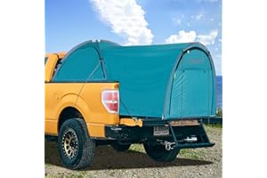 EighteenTek Truck Tent Bed Pickup Camping 2 Person Camper Shell Pop Up Automatic Setup Waterproof PU2000mm Double Layer Rainfly Adjustable 5 5.5 6 6.5 8 ft
