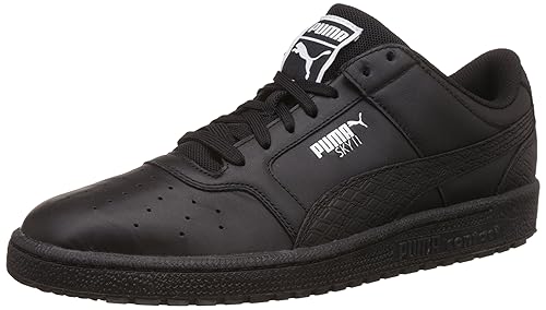 black leather pumas men's