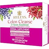 Hyleys Colon Cleanse Tea Assorted - Pomegranate &amp; Blueberry Flavor - 100 Tea Bags (1 Pack) - Herbal Tea Variety Pack