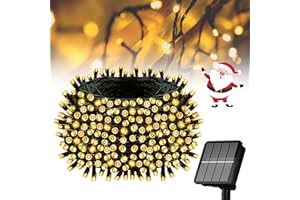 FLECHLLARY Solar String Lights for Outside, 39Ft 100 LED Solar String Lights Outdoor with 8 Modes ，Solar Christmas Lights Outdoor Waterproof for Yard, Fence,Balcony, Party,Christmas Tree Decorations (Warm White)