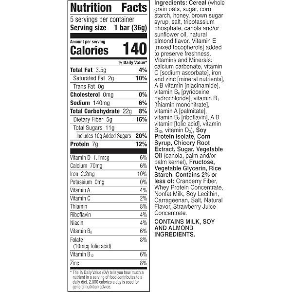 CHEERIOS PROTEIN CHEWY BARS, SNACK BARS, MIXED BERRY, 5 CT, 6.35 OZ