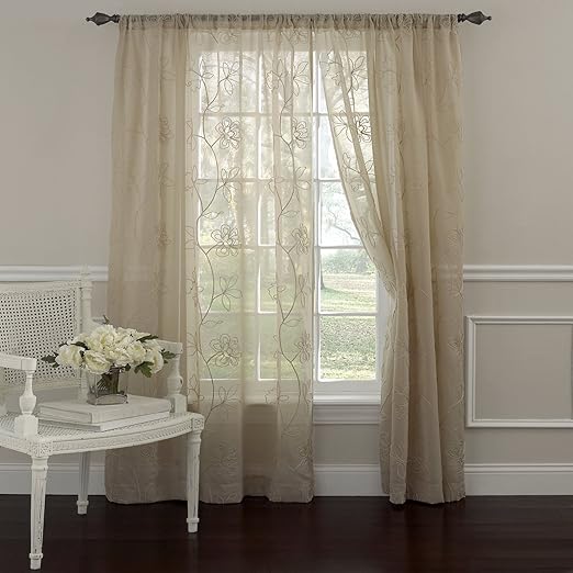 Amazon Com Laura Ashley Frosting Window Treatment Panel 52 By 63