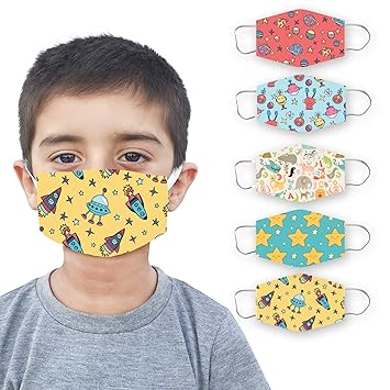 Limit Fashion Store 2 Layer Astronaut Designer Printed Kids Face Mask Pack Of 5 Boys Girls Amazon In Health Personal Care