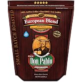 Don Pablo European Blend - Dark Roast Gourmet Coffee - 100% Arabica Whole Bean, Non-GMO, Low Acidity, 907g (2LB) Bag