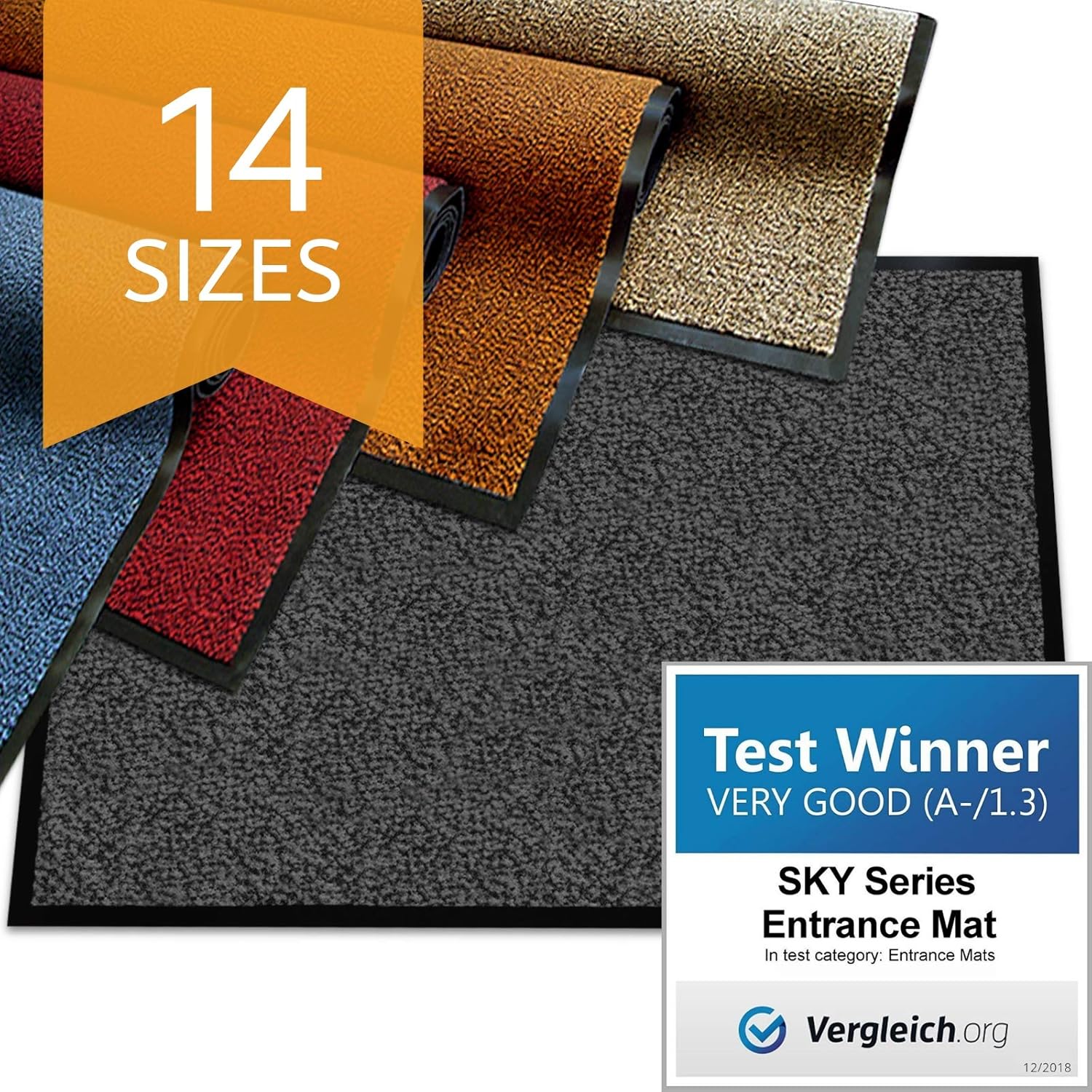 casa pura® Dirt Trapper Entrance Mat Sky NonSlip Many Options