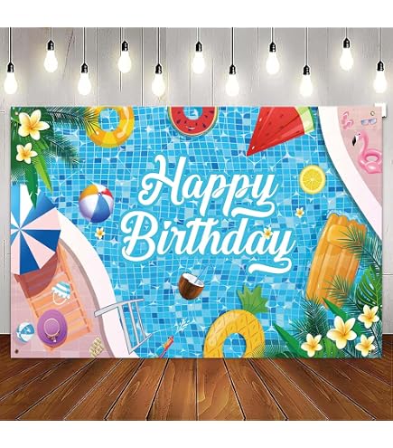 Bakers Rack With Power Outlets Pool Party Backdrop 6x4 FT - Tropical ...