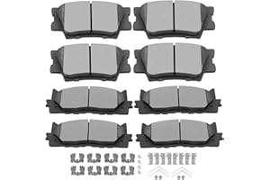 SCITOO Ceramic Front Rear Disc Brake Pad Set fit for 2013-2018 for LEXUS ES300h, 2007-2018 for LEXUS ES350, 2008-2018 for TOYOTA Avalon, 2007-2017 for TOYOTA Camry