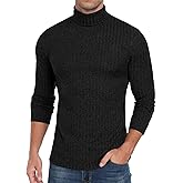 HiMONE Men Turtleneck Shirts Lightweight Long Sleeve Turtle Necks Ribbed Thermal Tops S-XXL