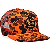 Nuthin Fancy CO Highway Hat, Foam Trucker Snapback with Pre-Curved Bill, Classic Style for Outdoor Adventures & Casual Wear, Men's & Women's, Orange Duck Camo