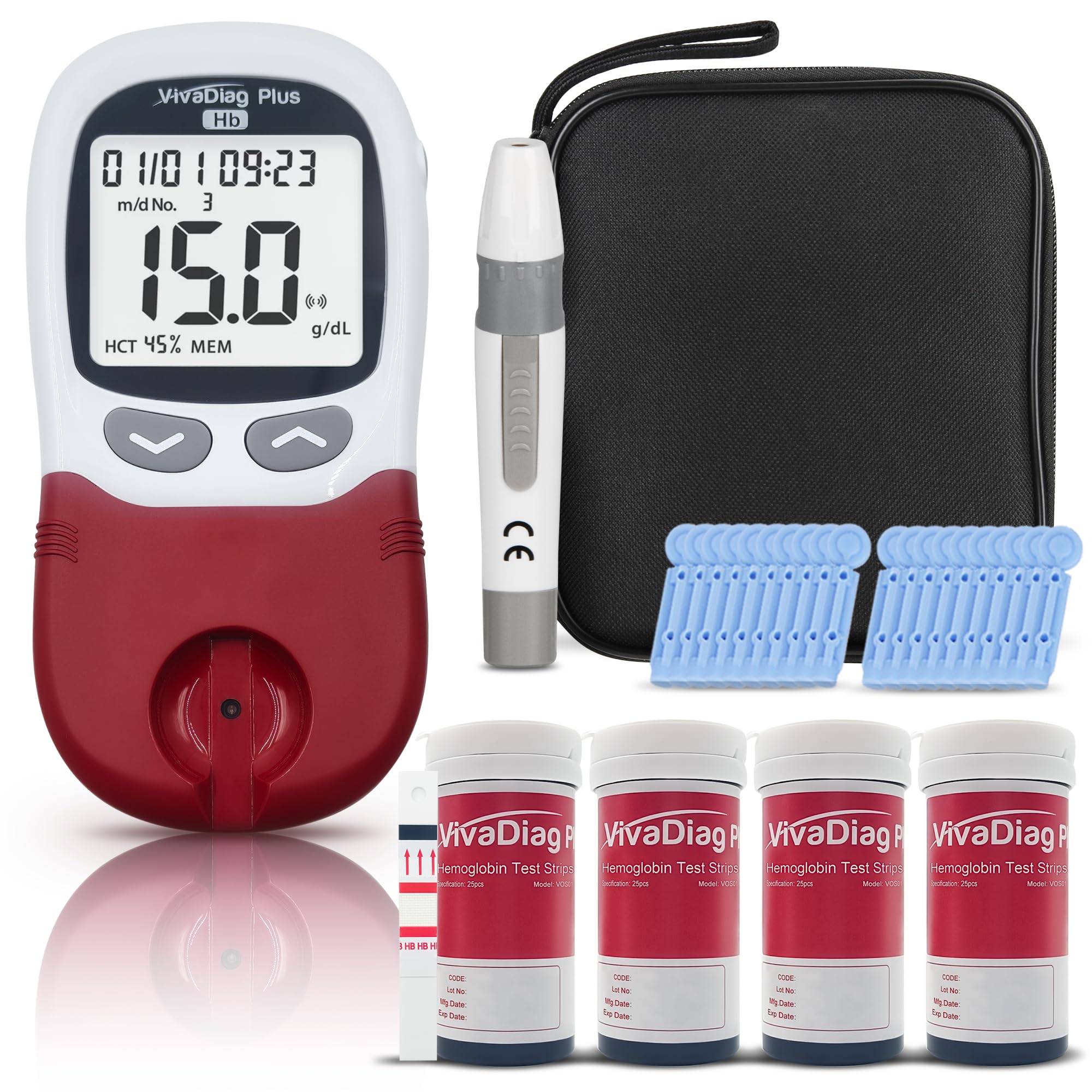 Photo 1 of TREEHOUSE LAB Hemoglobin Test Kits with 100 Hemoglobin Test Strips, Hemoglobin Test Meter for Home Use, Hemoglobin Tester at Home, Easy to Use and Read.