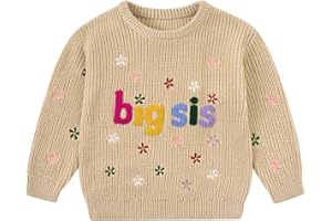 UNICOMIDEA Big Sister Sweater Baby Girl Knit Little Sister Sweatshirt Crewneck Winter Fall Clothes for 9M-4Y