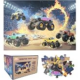 Tot Dojo 48-Piece Floor Puzzle for Kids, Monster Truck Rally, Ring of Fire | Jumbo 3ft x 2ft, 48 Large Pieces - Toddler Puzzles, Preschool Learning Toy - Educational Gift for Kids Ages 3+
