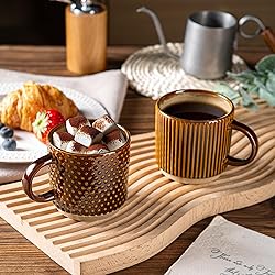 GBHOME 6 OZ Stackable Coffee Mugs, Ceramic Coffee