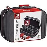Officially Licensed Nintendo Switch System Carrying Case – Protective Deluxe Travel System Case – Joy-Con Contoller, Game Cartridges and SD Card Cutouts – Black Ballistic Nylon Exterior