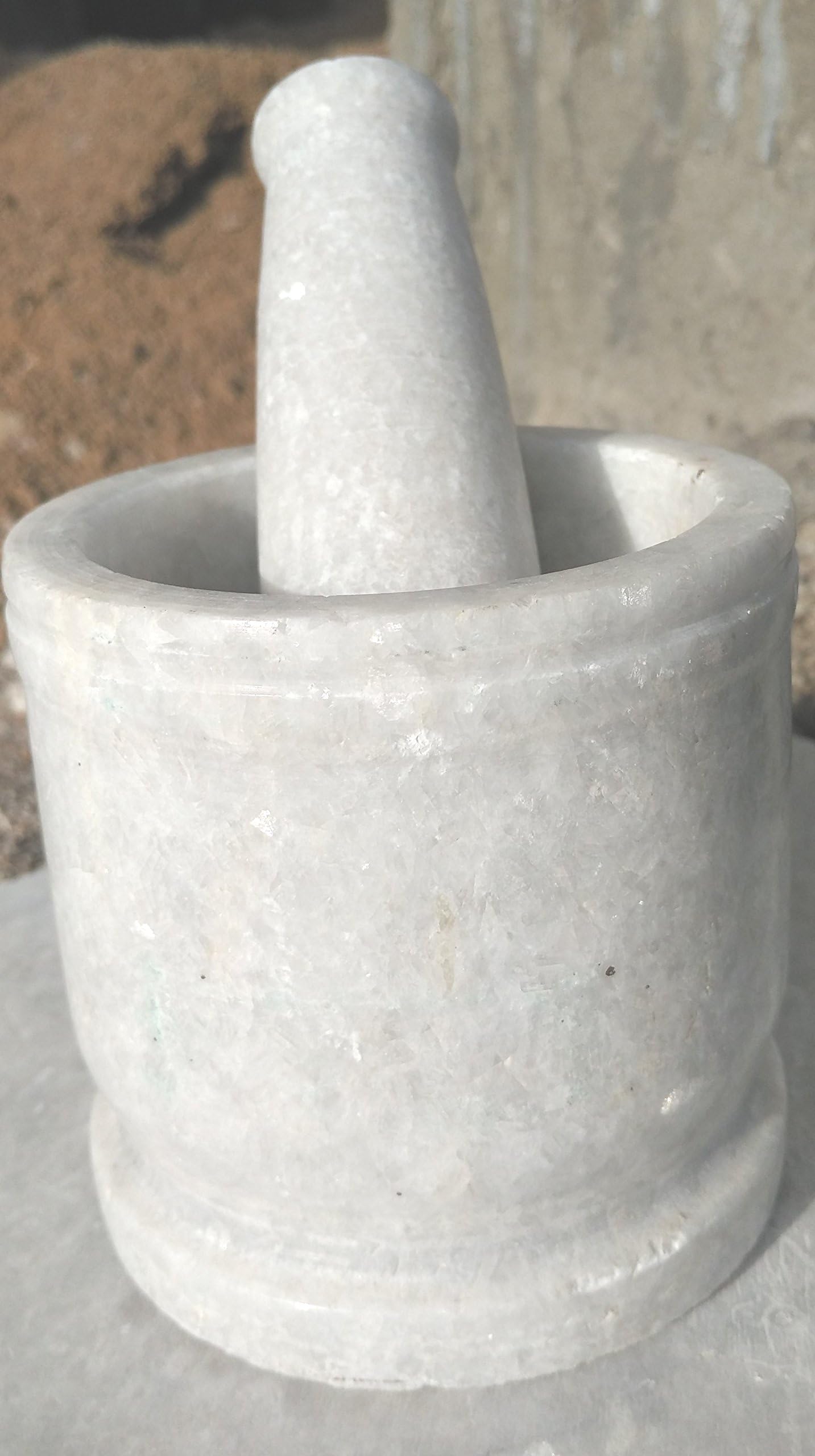 Mortar and Pestle Set, kharad, Masher Spice Mixer for Kitchen 6 inches