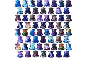 Didaey 60 Pcs Neck Gaiter Bulk for Men Women Balaclava Face Mask Coverings Seamless Headwear Bandana UV Protection Neck Scarf