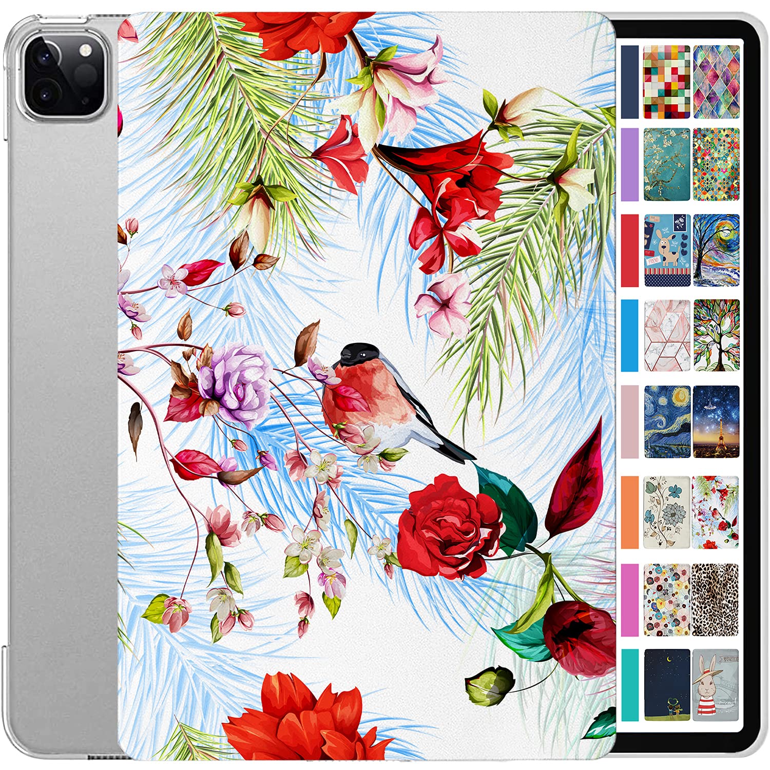 DuraSafe Cases for iPad Pro 12.9 6th 5th 4th Gen Case A2436 MHNF3B/A MHNG3B/A MNXR3B/A MNXT3B/A A2378 MHNF3B/A MHNG3B/A A2229 MY2H2B/A MY2J2B/A A2461 MHNH3B/A MHNJ3B/A A2764 - Flowers