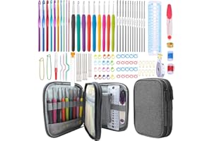Weabetfu 102pcs Crochet Hooks Set Crochet Hook Kit with Case Ergonomic Crochet Needles for Arthritic Hands and Crochet Accessories Complete Crochet Set for Beginners & Experieced Crochet Lovers