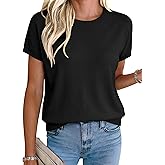 Totatuit Short Sleeve Sweaters for Womens Summer Crew Neck Knit Sweater Shirts Business Casual Work Tops 2026 Spring Outfits