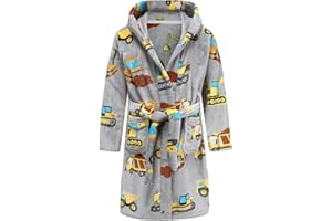 BAOPTEIL Girls Fleece Robe Boys Hooded Bathrobe Soft Flannel Robe For Kids