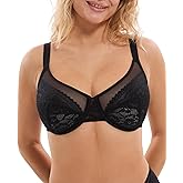 Redgray Minimizer Bras for Women Lace Unlined Underwire Full Coverage Breathable Comfortable Everyday Bra 34C-40F