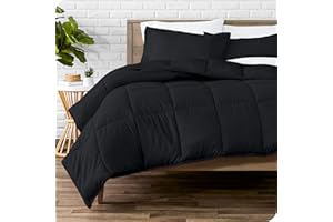 Bare Home Comforter Set - Ultra-Soft - Goose Down Alternative - Premium 1800 Series - All Season Warmth (King/Cal King, Black)