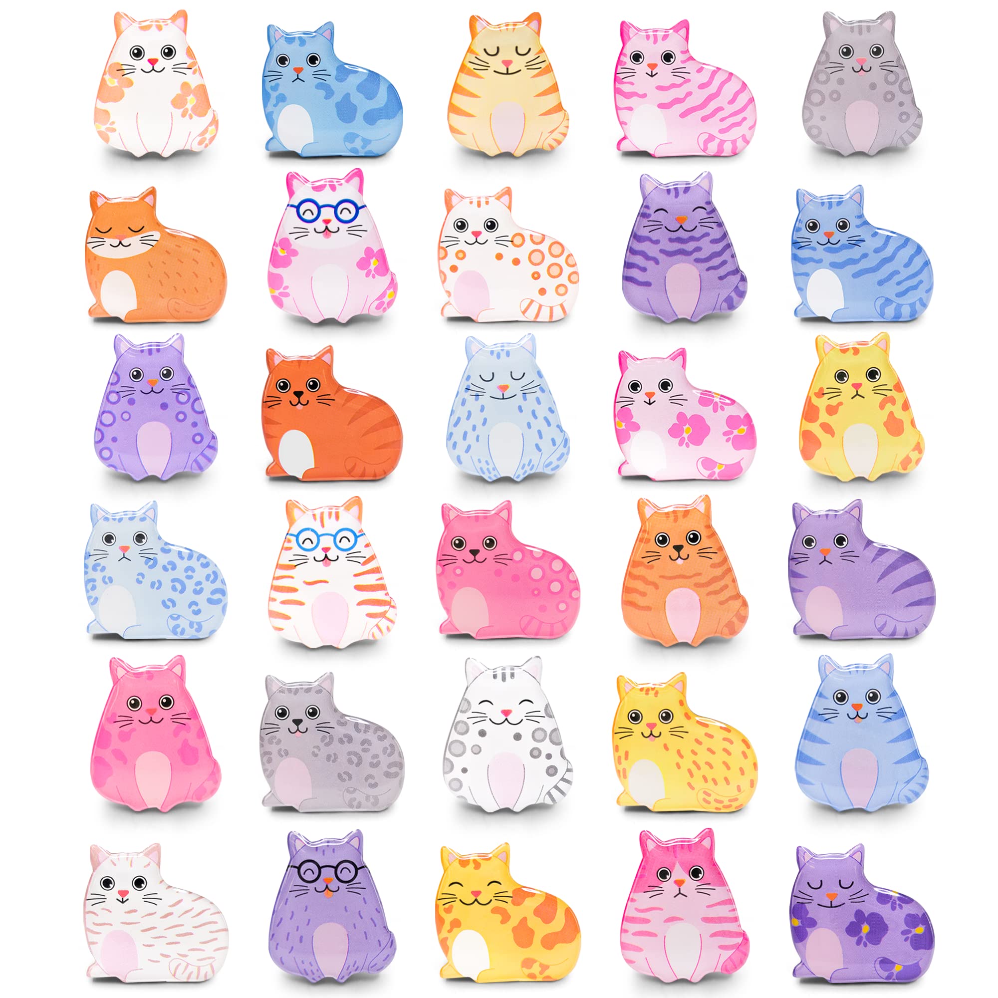 MORCART 30PCS Cat Magnets for Fridge, Cute Magnets for Refrigerator Locker Whiteboard Decorative Magnetic Board Cabinets Classroom Office Cubicle School Gift for Adult