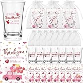 HCEWSBFD 36 Sets Valentine's Day Baby Shower Acrylic Shot Glasses Baby Shower Favors Shot Glasses Bulk with Thank You Cards Bags Boy Girl Theme Party Thank You Return Gift for Guests Gender Reveal