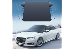 Lamicall Windshield Cover for Ice and Snow - [ Magnetic Fit][ 1S Snow Removal][ Ultra Waterproof] Heavy Duty 800D Oxford Fabric, 4X Stable, Winter Car Accessories for Most Cars, Sedan, SUV (62"x48")
