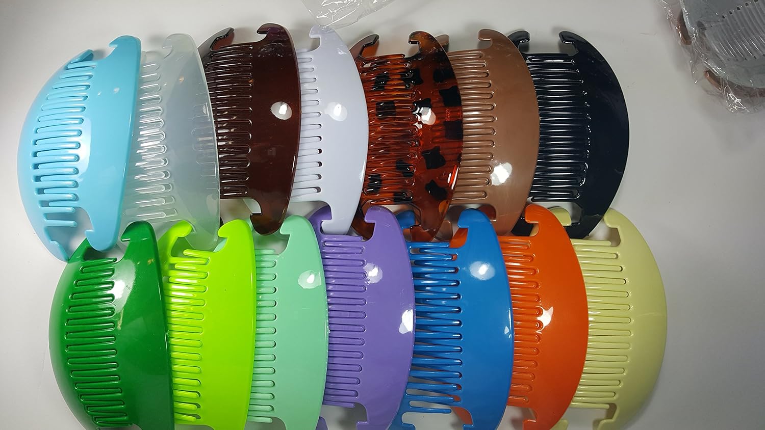 new 14 set Interlocking Banana Combs Hair Clip French Side Comb Holder