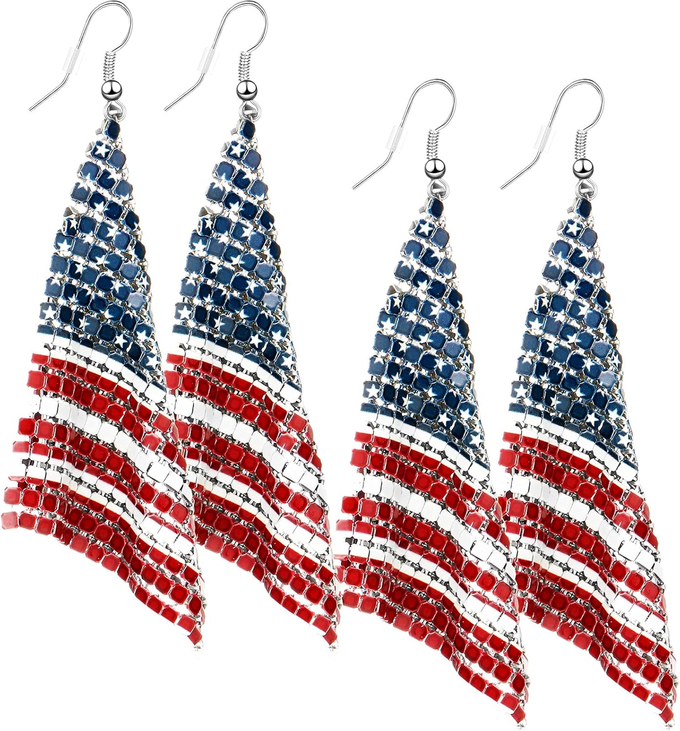 Amazon.com: 2 Pairs 4th of July American Flag Earrings Stars and Stripes Earrings USA