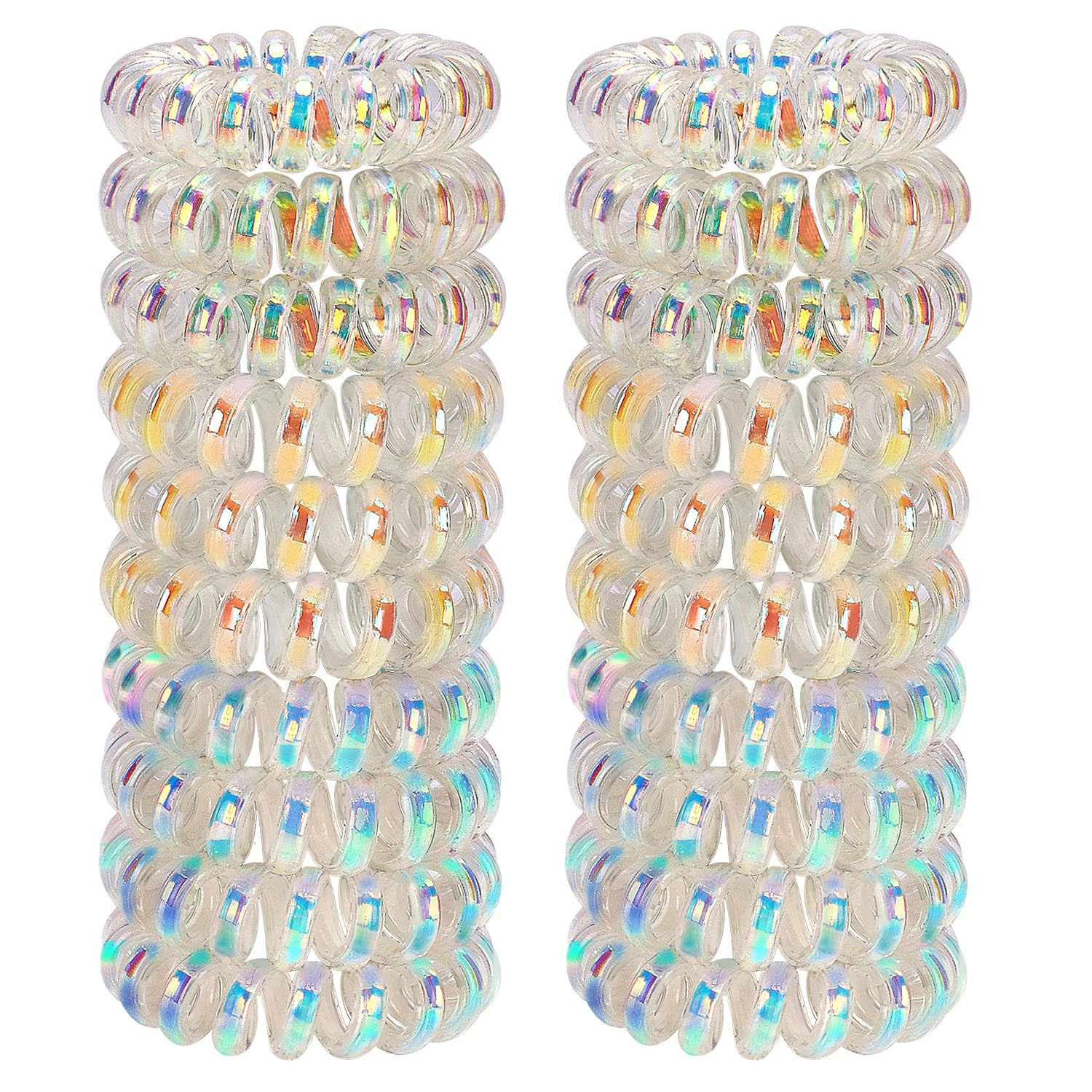 JessLab 20 Pcs Spiral Hair Ties, Plastic Hair Coil Bands, No Damage Waterproof Plastic Spiral Ponytail Holder Hair Bands for Women Girls Hair Accessories — image 1