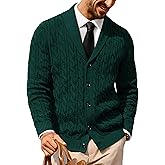 PJ PAUL JONES Mens Cardigan Sweater Cable Knit Sweaters Shawl Collar Texture Solid Cardigans