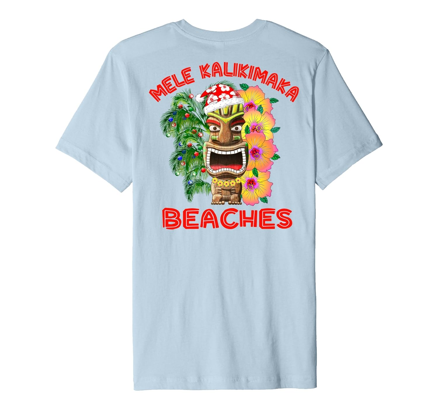 Mele Kalikimaka Beaches Merry Hawaiian Christmas T-Shirt-ANZ