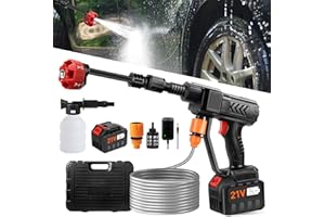 Pircaath Cordless Pressure Washer Gun, 18000mAh Battery Power Washer, 500PSI High Pressure Cordless Power Washer, Portable Pressure Washer with 6-in-1 Nozzle, Handheld Power Washer for Car,Garden,Home