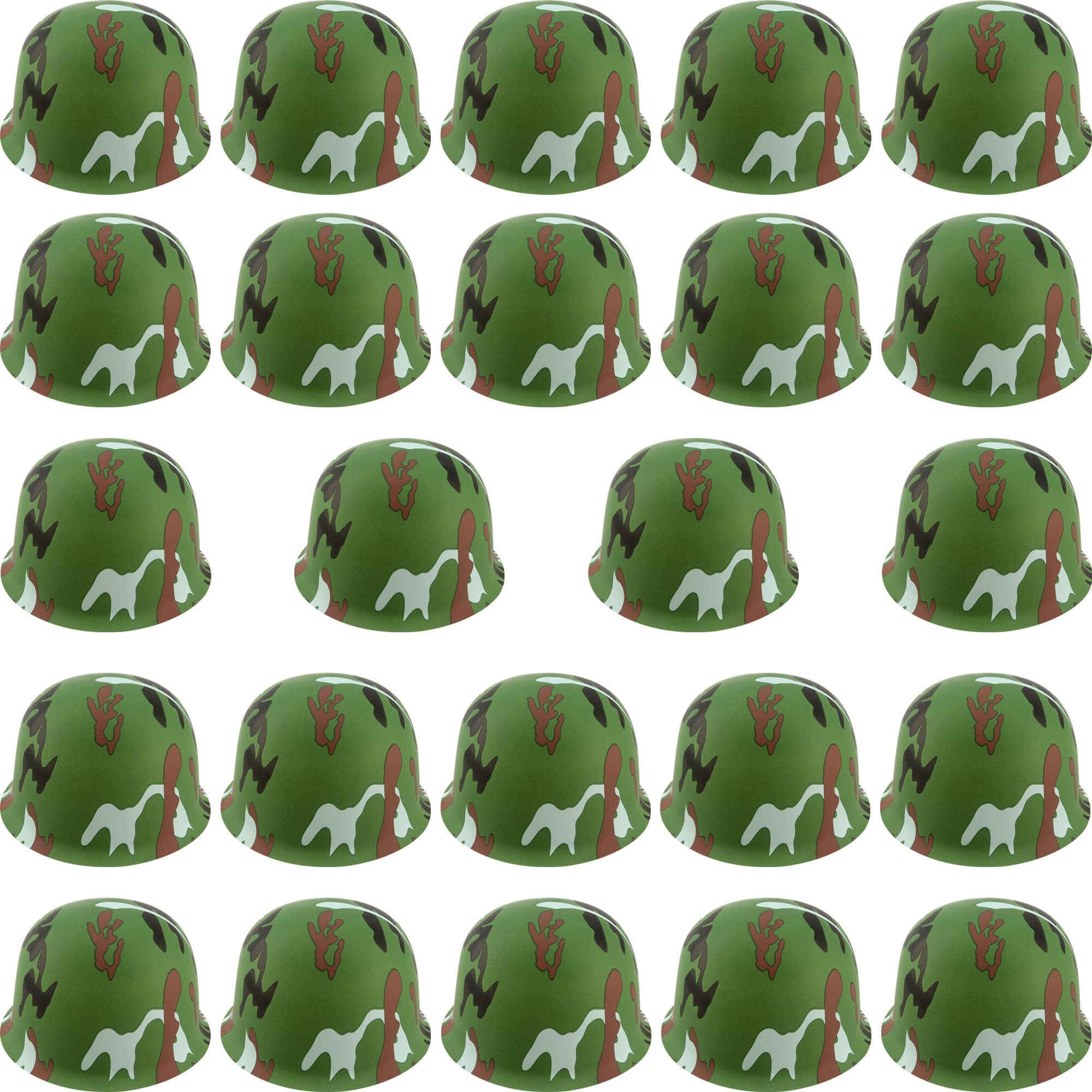 Cotiny 24 Pack Kids Army Helmets Plastic Camouflage Hats Soldier Costume Caps for Teens Halloween Costume Accessories Camo Party Supplies
