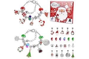 MAELSTROM Christmas Advent Calendar 2025 Charm Bracelets Kit for Girls 24 Days Xmas Countdown Calendar 2 DIY Charm Bracelets Creative Jewelry Making Gift for Kids Teens Women