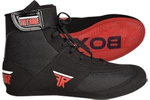 VELO FISTRAGE Leather High and Top Kick Boxing Shoes Fighting Sports Training Mesh Unisex Pro Men's and Youth Light Weight | Black Color Boxing Shoes for Adults