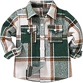 Kids Little Boys Girls Baby Long Sleeve Button Down Red Plaid Flannel Shirt Plaid Girl Boy NB-6T