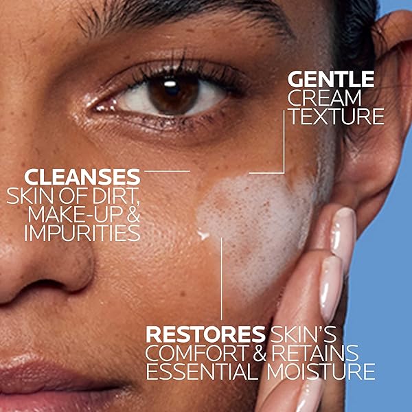 LA ROCHE-POSAY TOLERIANE HYDRATING GENTLE FACE CLEANSER, DAILY FACIAL CLEANSER WITH NIACINAMIDE AND CERAMIDES FOR SENSITIVE SKIN, MOISTURIZING FACE WASH FOR NORMAL TO DRY SKIN, FRAGRANCE FREE