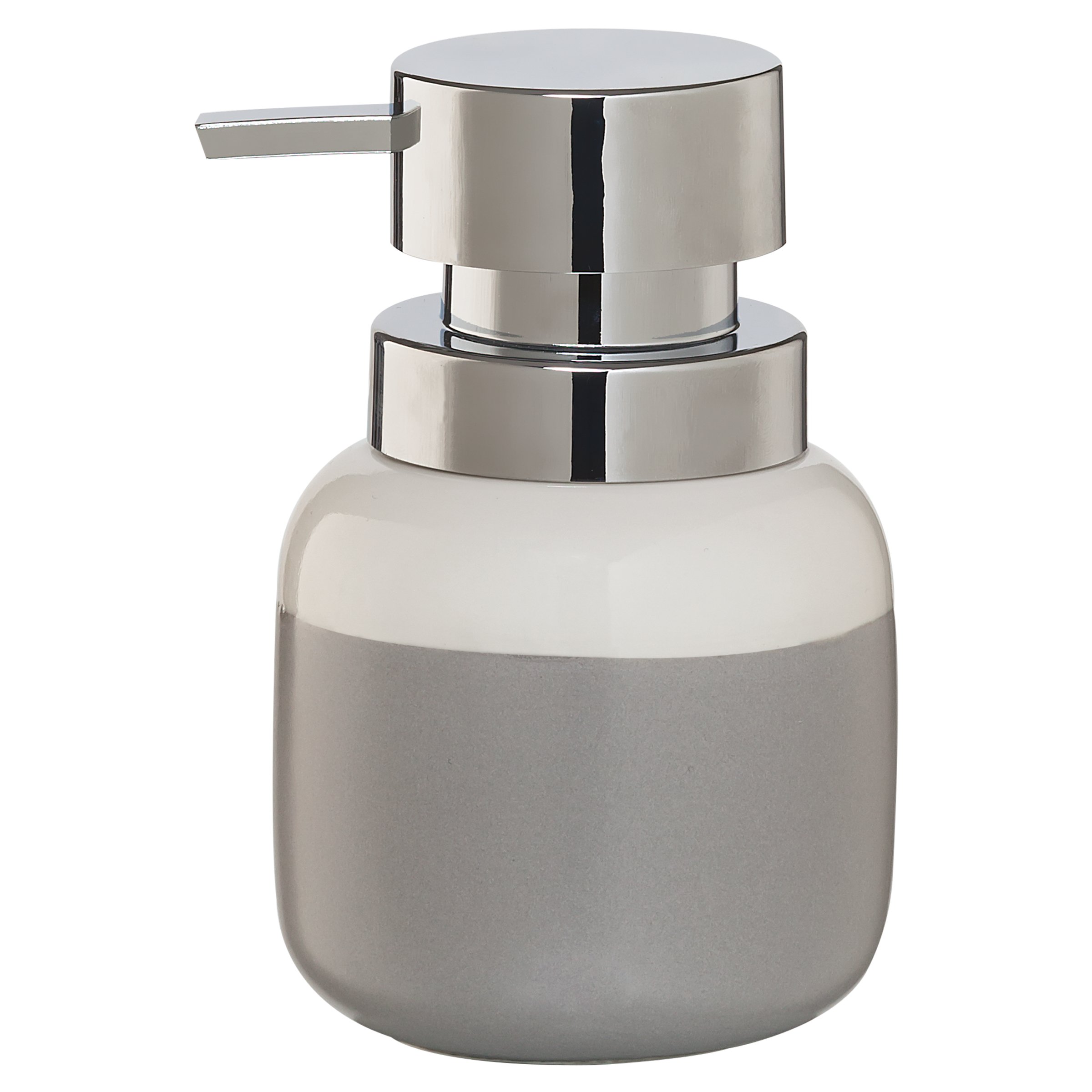 Sealskin Sphere Soap Dispenser, Porcelain, Light Grey, 10 x 14.3 x 10 cm