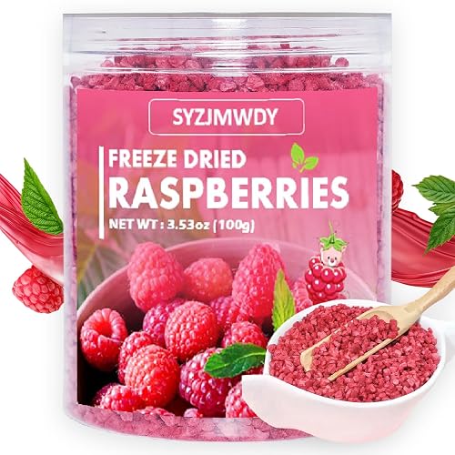 Freeze Dried Raspberry Pieces, 3.53 oz Crunchy Raspberries Crumbles, No ...