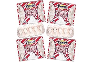 SNACKIVORE Peeps Candy Cane Flavored Chicks Pack of 4 (40 Total Chicks)