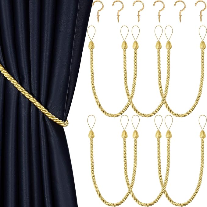 Blulu 6 Pièces Embrasses de Rideaux Tressés Attaches de Rideaux en