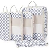 Narwey 6 Set/5 Set Compression Packing Cubes for Travel Kids Women Carry on, Packing Organizers Bag for Backpack Luggage Suitcase Duffle Bags