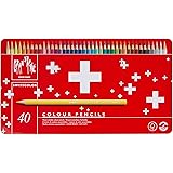 Lápis de Cor Aquarelável, Caran D'Ache, Swisscolor, 1285.740, 40 Cores